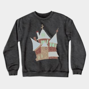 Haunted sewed house patch Crewneck Sweatshirt